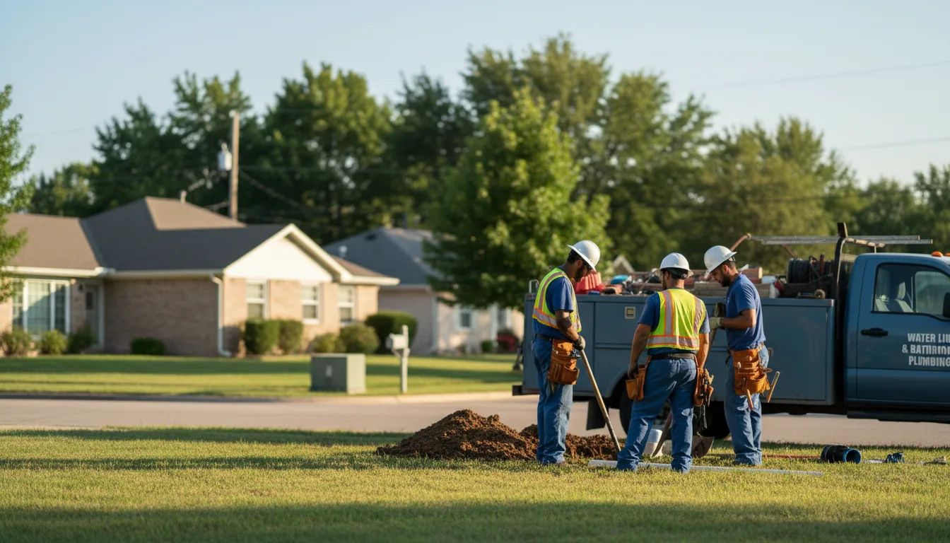 Residential water line and bathroom plumbing service in Mcfaddin, TX